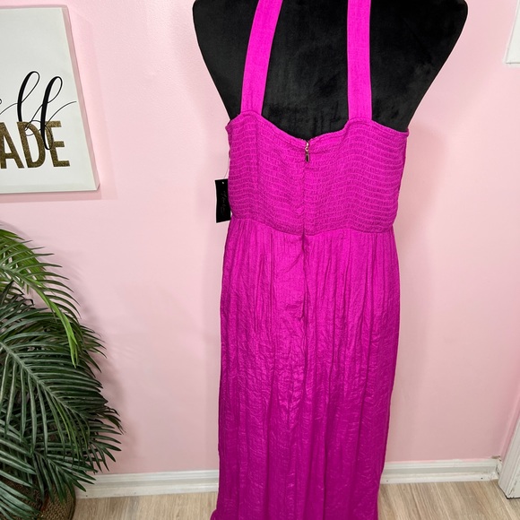 Thalia Sodi Maxi Dress Fuchsia chain detail - Picture 5 of 12